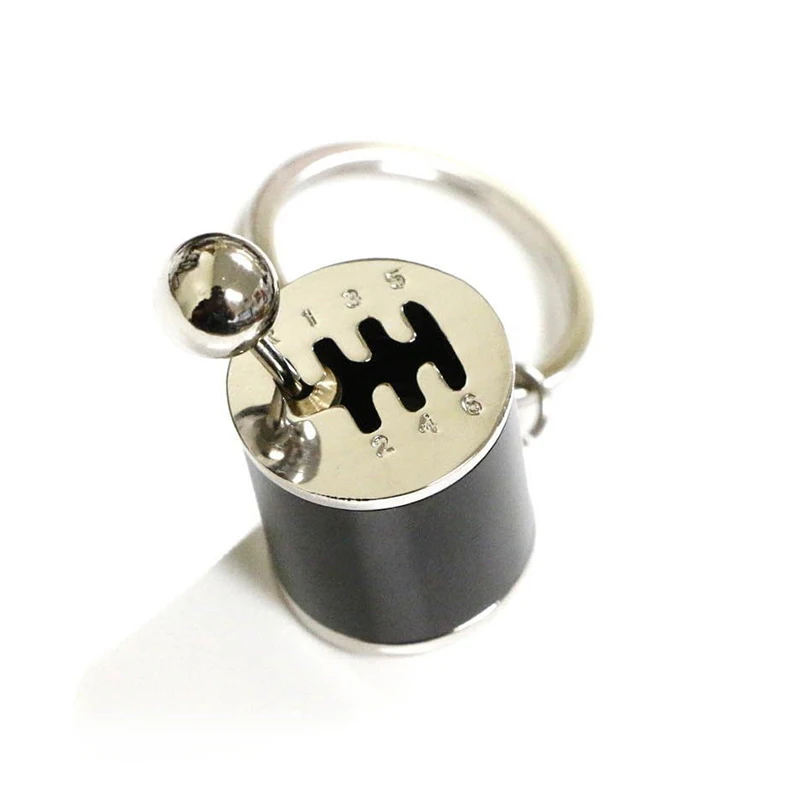 

Car Keychain Metal Gear Box Shifter Fob Ring Head Chrome Finish Accessories NEW