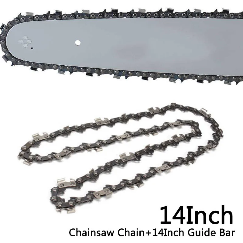 

14 inch Metal Chainsaw Saw Chain Blade 3/8''LP 52 Drive Links Saw Chain+Guide Bar For H.usqvarna 16E, 23, 33, 36