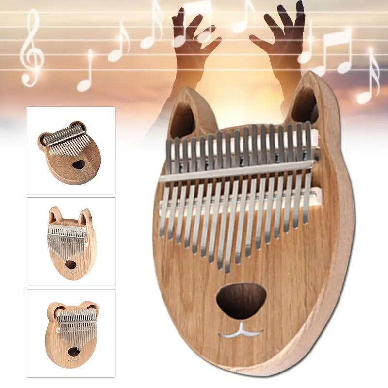 

Kalimba Piano 17 Keys Thumb Piano Solid Wooden Oak Finger Piano Musical Instrument With Learning Book Tune Hammer For Beginners