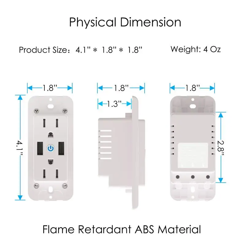 Smart Wall Outlet Dual Sockets US Plug Smartlife Phone Remote Control Compatible With IFTTT Alexa Google Home