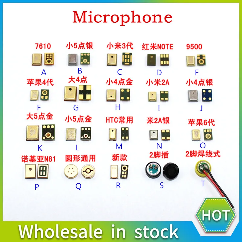 

20Models 4 point/5 point Microphone Inner MIC Repair For Samsung Nokia HTC Motorola Sony Huawei Xiaomi For Lenovo ASUS