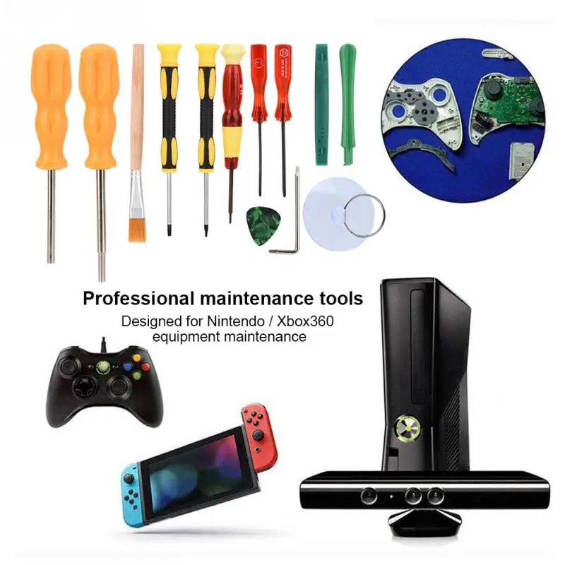 

13 Pcs Repair Tools Screwdriver Set Repair Kit Game Shell Open Tool Accessories for Nintendo / for Xbox360