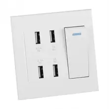 USB настенная розетка 5V 4100mA 4 Порты переключатель Управление Зарядное устройство розетки(220~ 250 V) Электрические Мощность переключатель