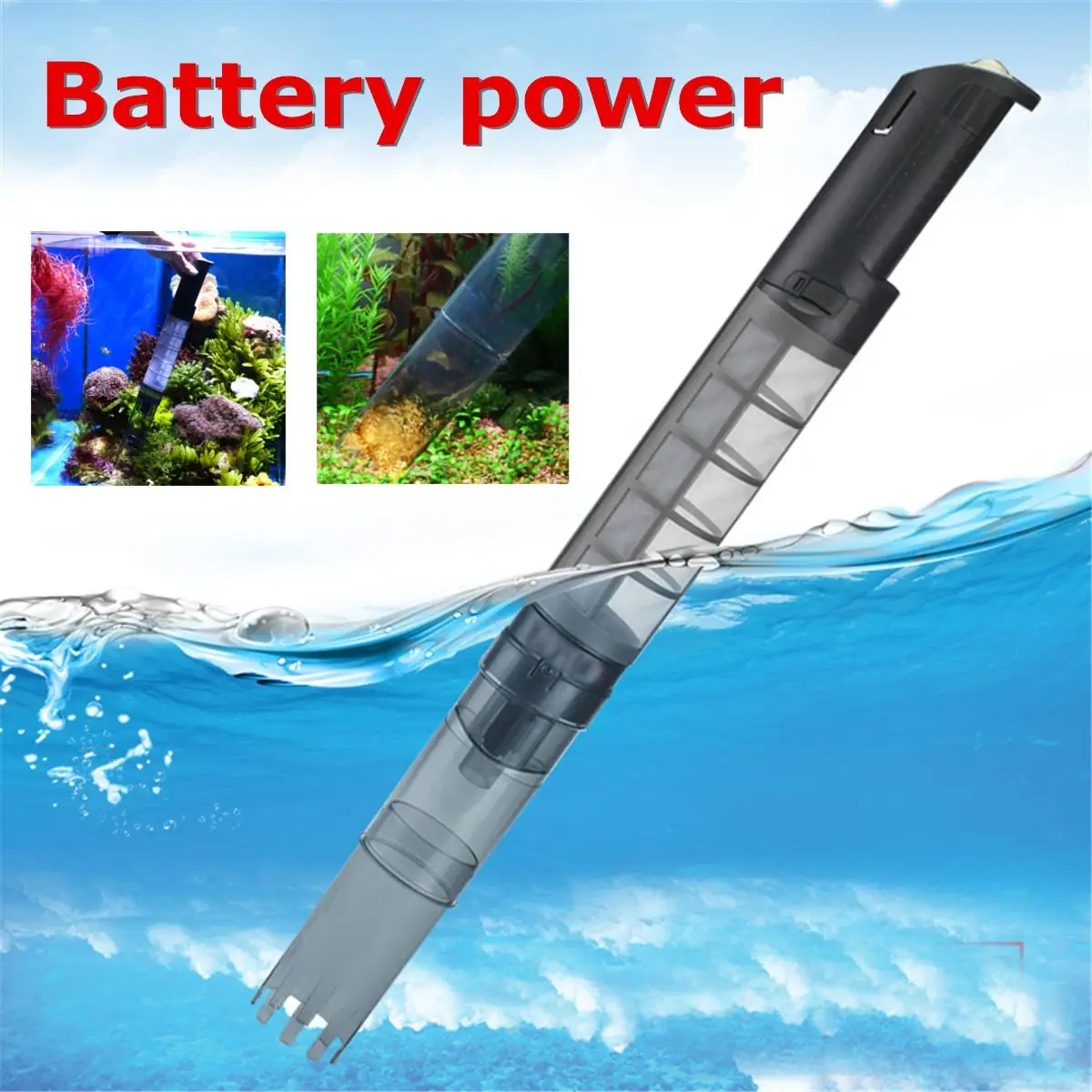 

Aquarium Cleaning Tools Powerful Suction Fish Feces Cleaner Pump Electric Auto Home Fish Tank Sand Washer Washing Battery Power