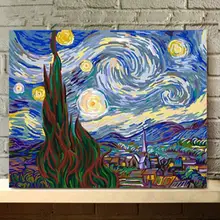 Новинка DIY цифровая картина маслом модные красивые наклейки холст звездное небо украшения для дома не легко деформируется инновационная живопись