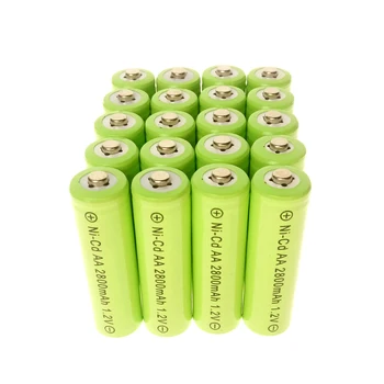 

2-24pcs 1.2V NiCd AA 2800mAh Rechargeable Durable Battery For flashlight green