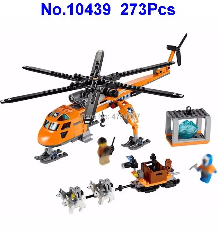 

10439 273pcs City Urban Arctic Crane Helicopter Polar expedition Bela Compatible 60034 Building block Toy