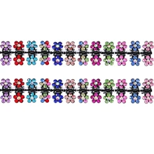 HTHL-60 шт. для волос, для маленькой девочки крабы для волос со стразами мини заколки для волос микс крашеный цветок накладная челка заколка для волос