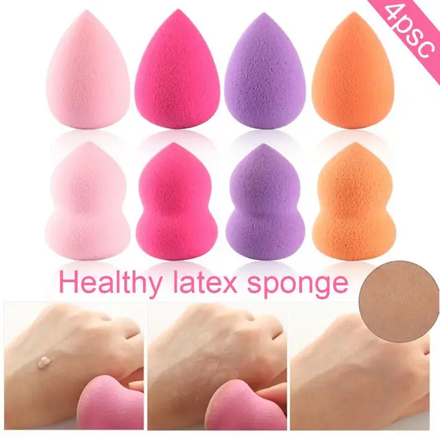 4Pcs/set Mini Soft Makeup Sponge Puff Face Nose Facial Foundation Base Liquid Powder Blending Drop Shape Beauty Cosmetic Tool 5