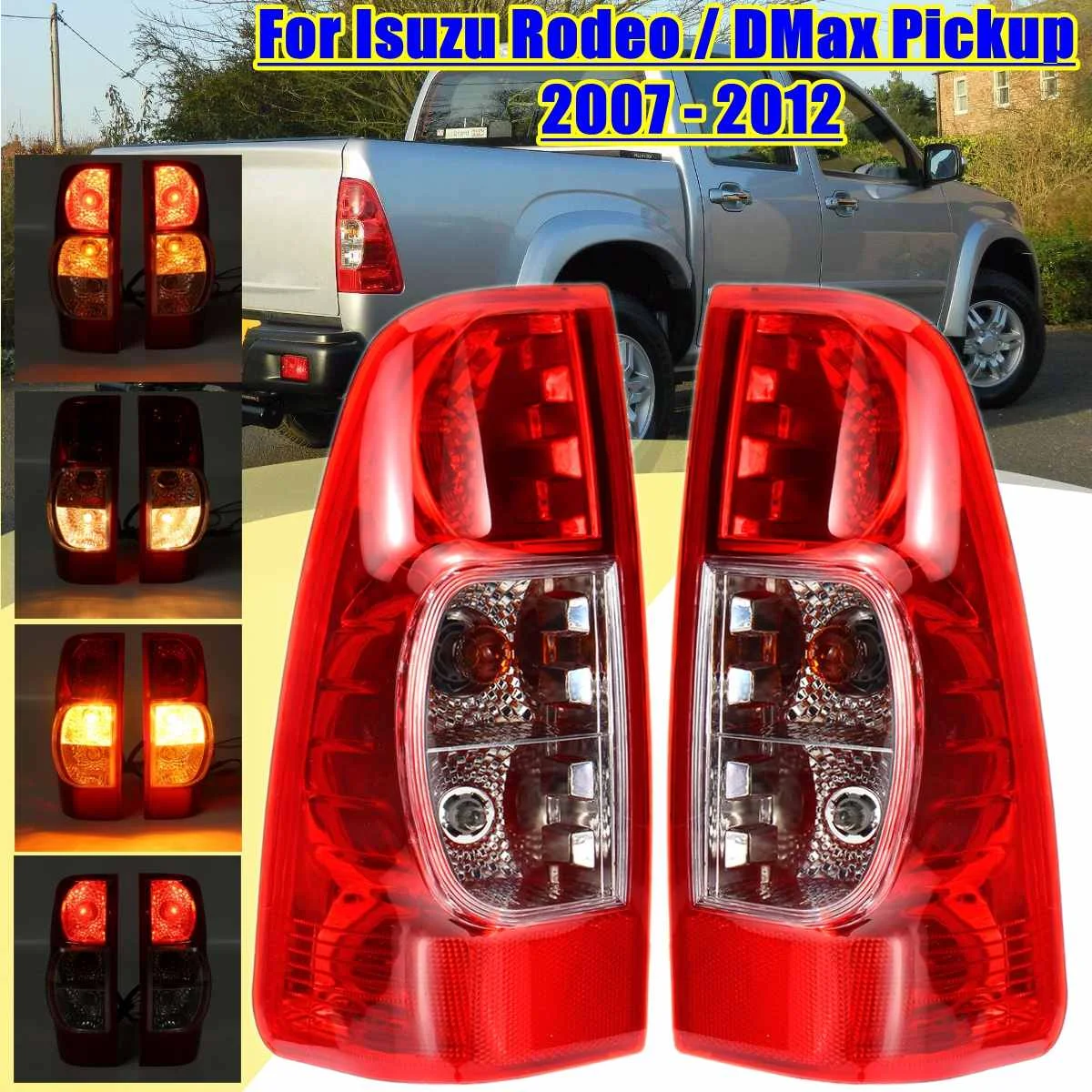 

For Isuzu Rodeo DMax Pickup 2007 2008 2009 2010 2011 2012 1Pair 12v Car Tail Light With Bulb Rear Fog Brake Lamp Taillight DRL