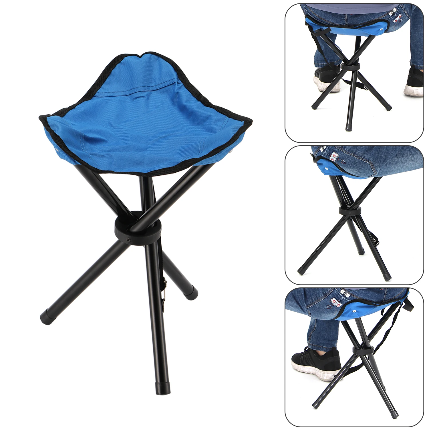 Portable Small Three Legged Stool Folding Chair Beach Chair