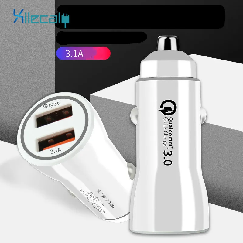 3.1A Car Charger Quick Charge 3.0 Fast Charging Adapter Dual USB Car-Charger For iphone Micro USB Type C Cable Phone Chargers 3.1A Car Charger Quick Charge 3.0 Fast Charging Adapter Dual USB Car-Charger For iphone Micro USB Type C Cable Phone Chargers