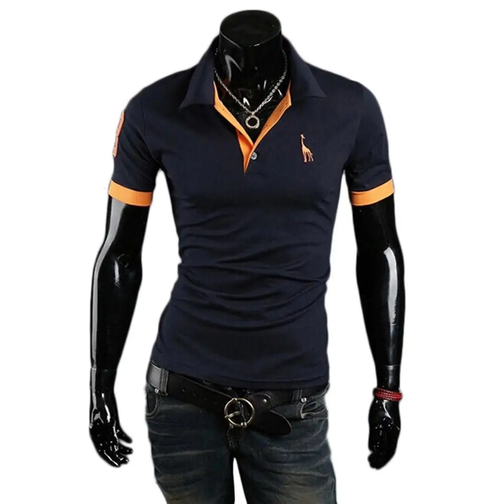 

Summer Men's Large Size Short Sleeve T-Shirt Lapel Top Simple Casual Fashionable Top