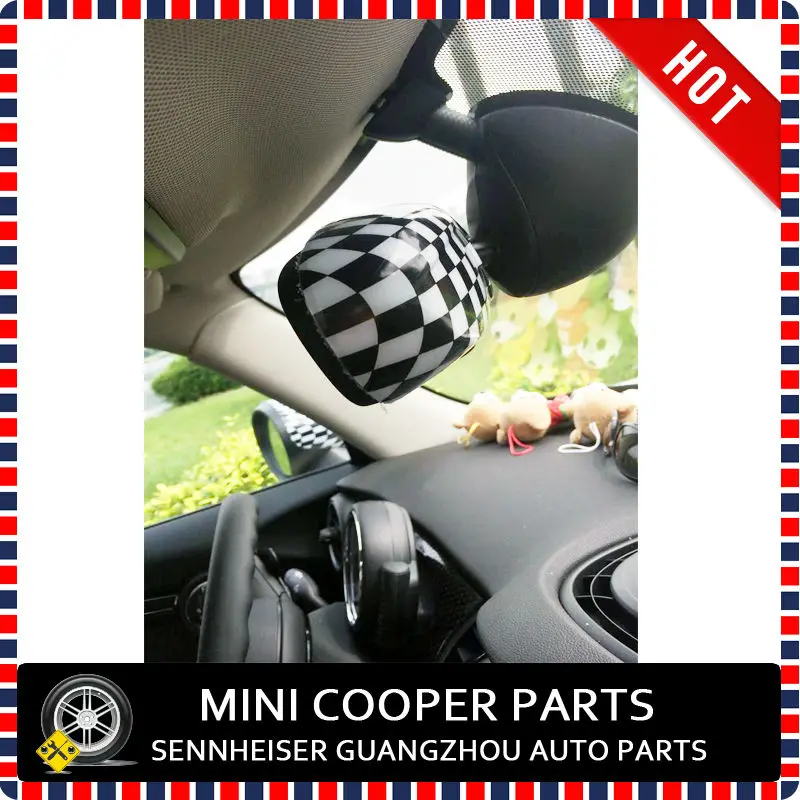 Последние Mini Cooper Mini chequred Стиль ABS Материал УФ-защитой внутреннее зеркало Крышка для Mini Cooper F56 f55(1 шт./компл