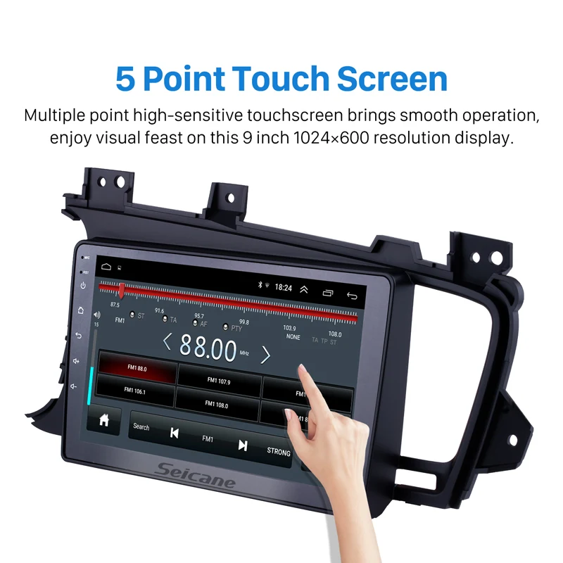Sale Seicane 9" touchscreen Android 8.1 GPS Navigation System for 2011 2012-2014 Kia k5 LHD Car Stereo WIFI Bluetooth SWC Digital TV 2