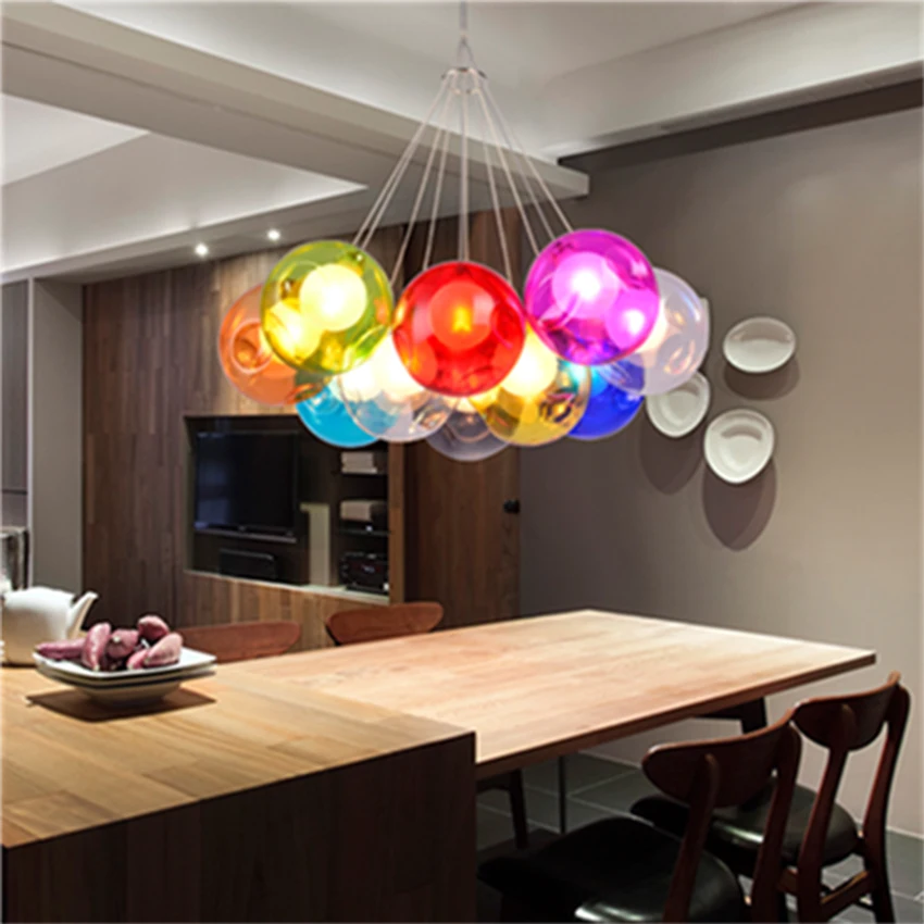 

Modern Color Bubble Ball Light Pendant LED Pendant Lamps Home Decoration Hanging Lamp Living Room Restaurant Lighting Luminaire