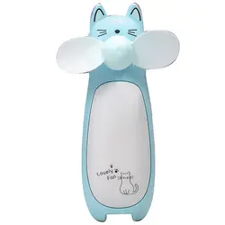 Креативный открытый маленький вентилятор мини мультфильм кошка вентилятор Ручной портативный заряжаемый вентилятор светодиодный ночник