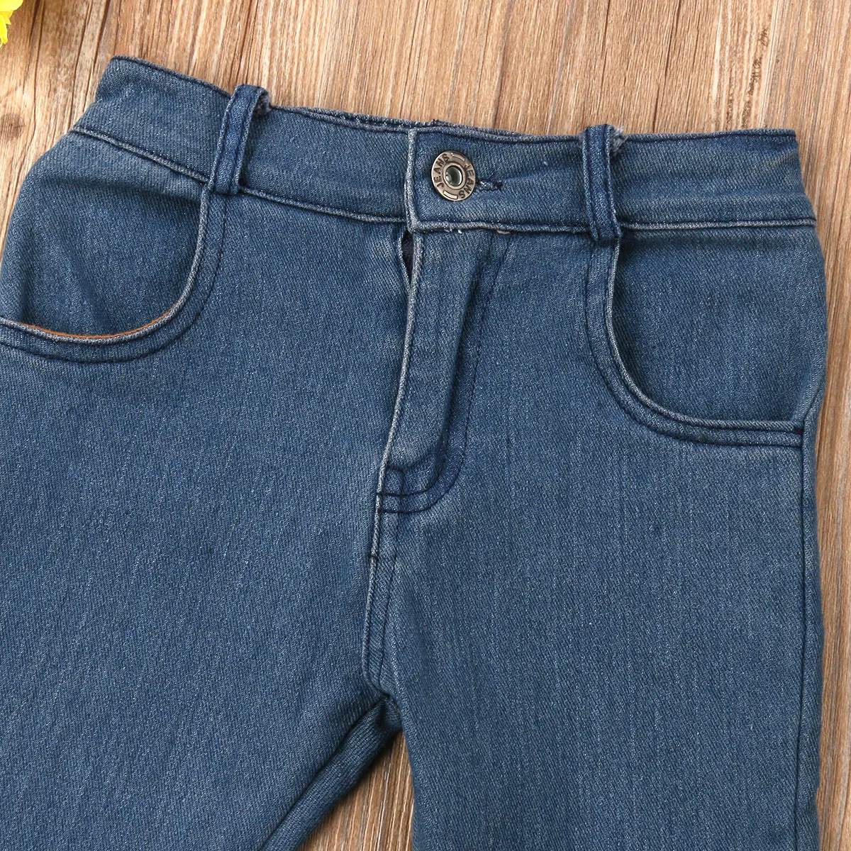2-7Y модные детские длинные джинсы с кисточками для маленьких девочек джинсовые расклешенные брюки клеш Одежда для девочек