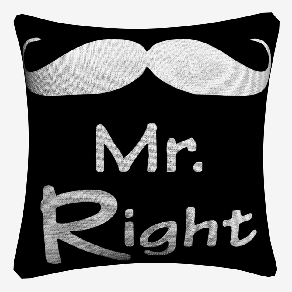 Cuscini Mr Right Mrs Always Right.Mr Right Mrs Always Right Decorative Linen Cushion Cover Pillow