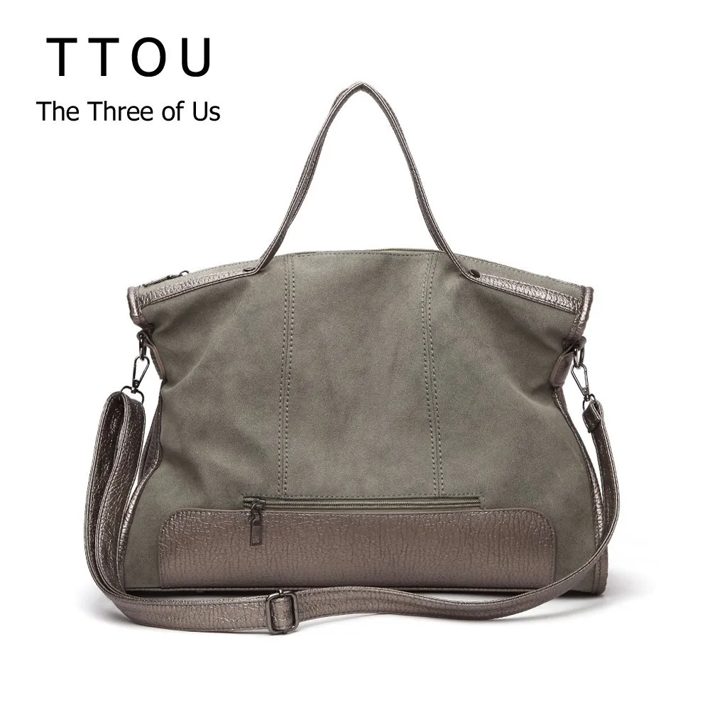 

TTOU Women Top-handle Bags Quality Pu Leather Female Shoulder Bags Large Capacity Casual Tote Bags Patchwork Messenger Bag