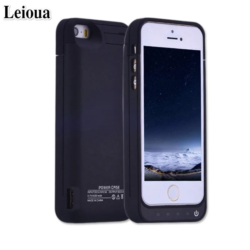 Leioua For Iphone 5 5c 5s Se Battery Case 4200mah Cover Case With Battery Best External