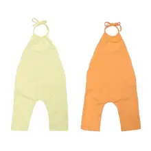 Девушки Дети ромперы с завязкой на спине шаровары из хлопка без рукавов цельный комбинезон