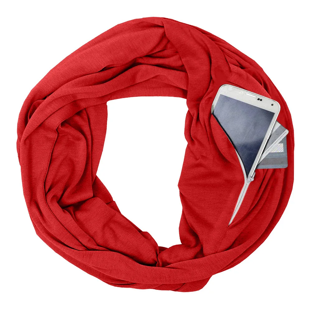 Fashion Women Winter Thermal Active Infinity Scarf With Zip Pocket