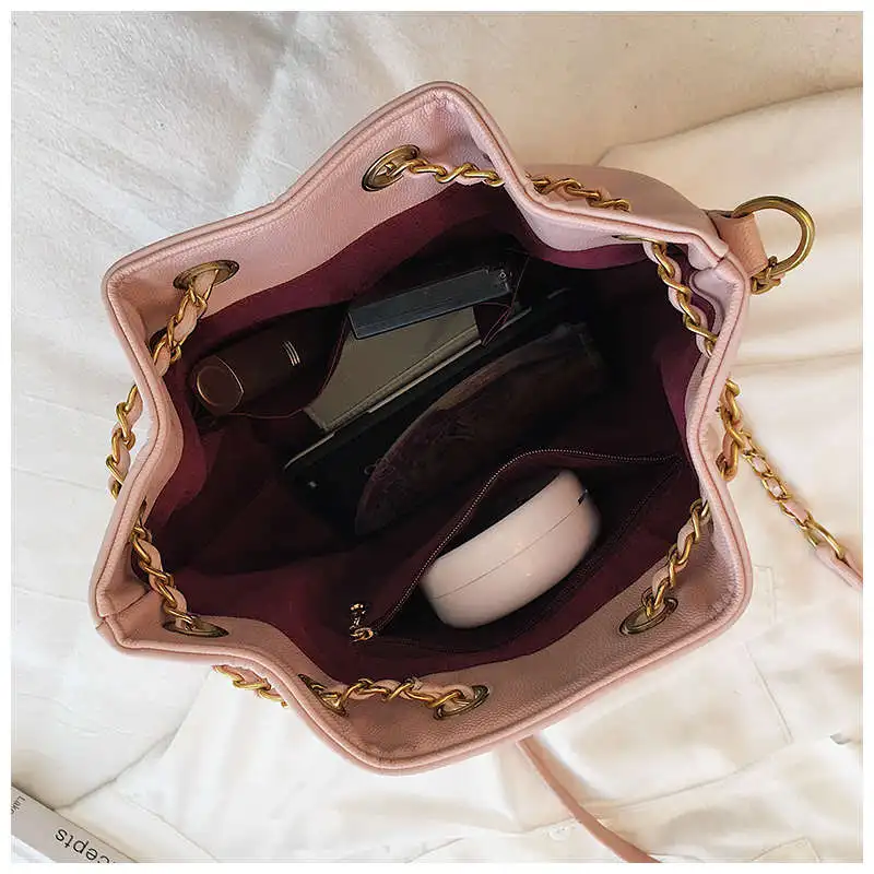 Модная Маленькая женская кожаная сумка-мешок, сумка на плечо с цепочкой, сумка на плечо с кисточками, сумка-мессенджер, сумки через плечо, кошельки