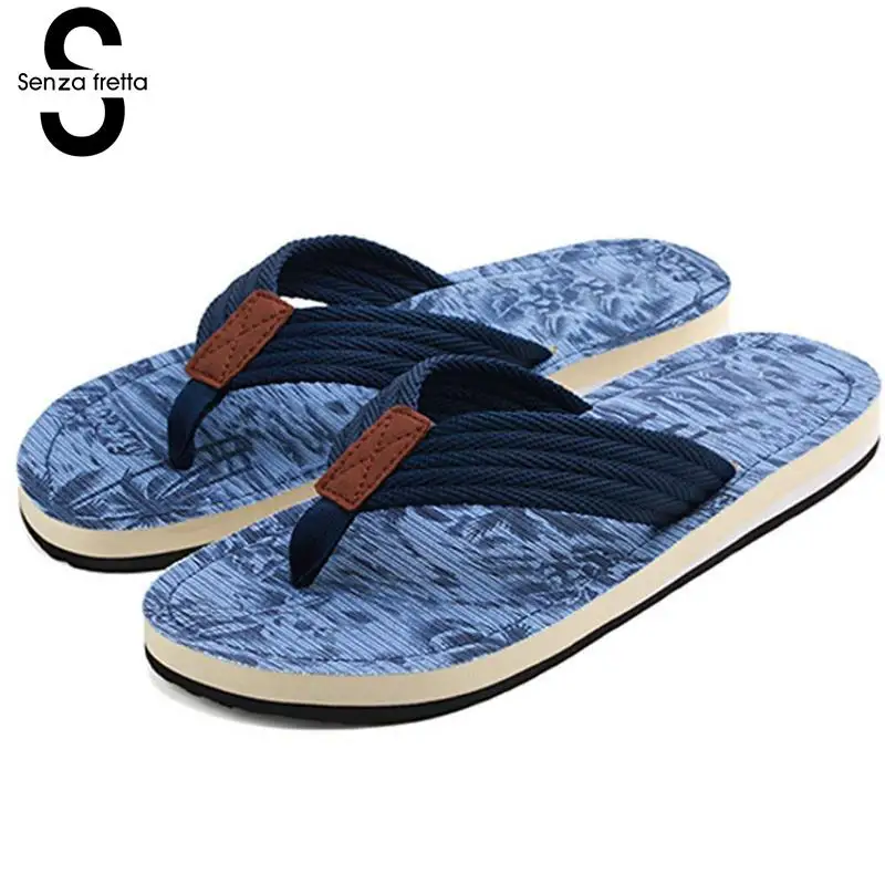 

Senza Fretta Men Slippers Summer Flip Flops Slippers For Men Flat Slippers Non Slip Beach Flip Flops Explosion Sandale Homme