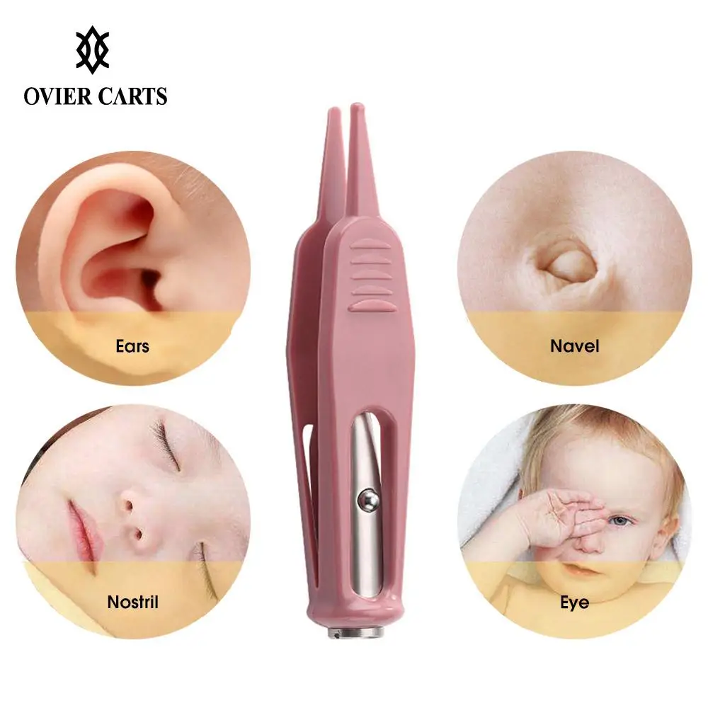 

LED Light Ear/Navel/Nose Cleaning Clip Tweezers Nose Cleaner Booger Remover Forceps Nose Ear Care Tool Safe For Baby Adults