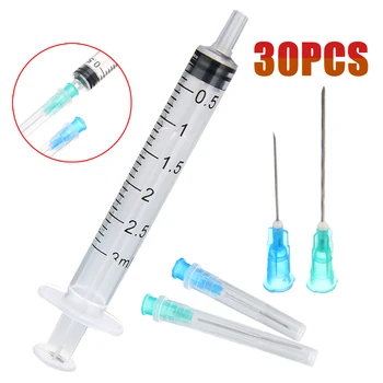 

30pcs/set Injection Syringe 10pcs 3ml Syringes + 10pcs Green Drawing Needles wtih 10pcs Blue Injection Needles