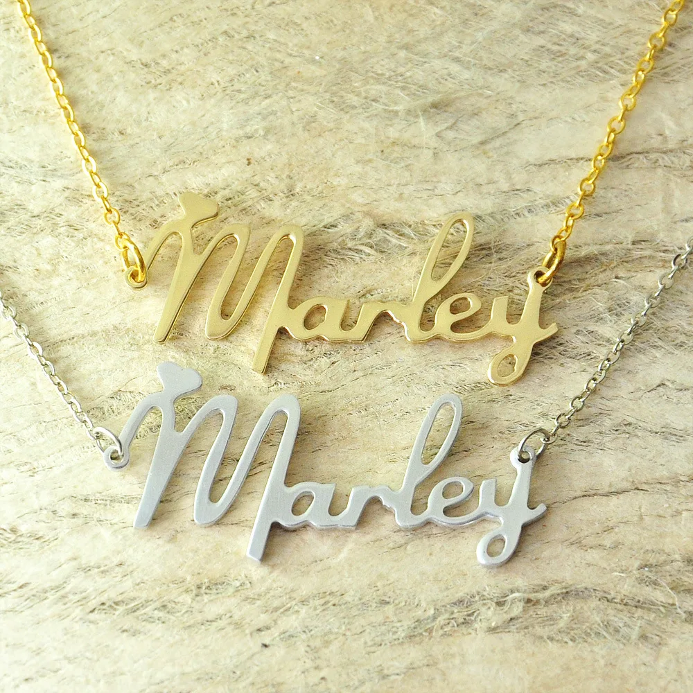 Kiteal New Personalized Custom Name Necklace Stainless Steel Necklaces for Women Simple Style Pendant Dropshipping|Ожерелья с