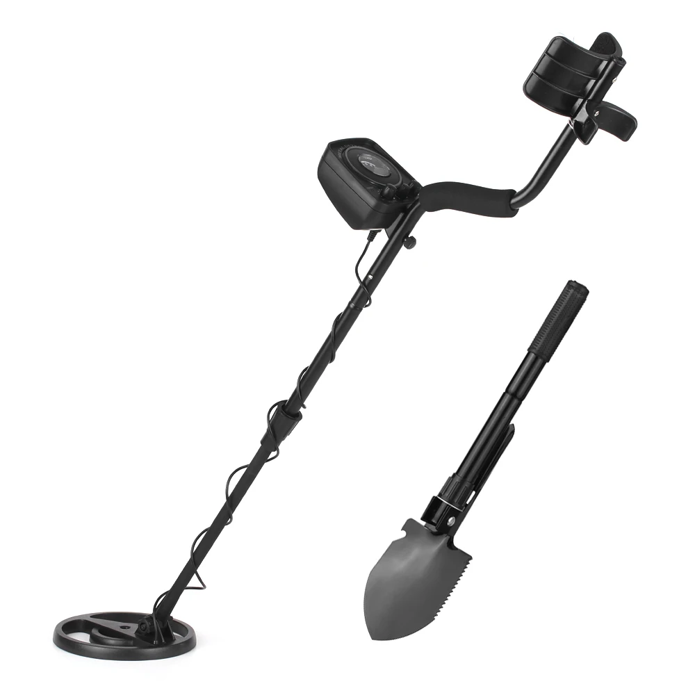 

KKmoon Lightweight Metal Detector Ground Gold Digger Treasure Hunter with Adjustable Sensitivity Multi-function Folding Shovel