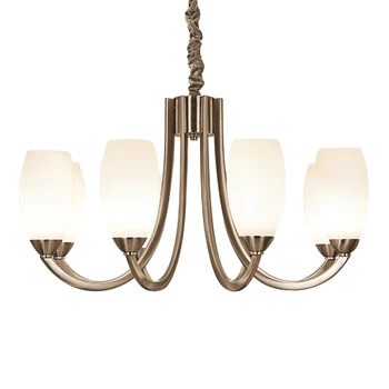 

DX Modern Led Chandelier Nordic Lighting Villa Living Room Bedroom Design Decor Calla Lily Glass Shape Iron White Bronze Lusters