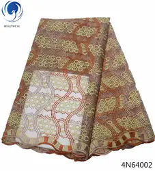 Красивая кружевная ткань для платья высокого качества кружевная ткань новейшая Тюлевое кружево с вышивкой ткань для продаж 5 ярдов/шт 4N640