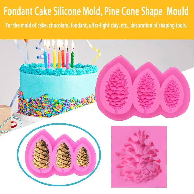 

Cake Decorating Tools Silicone Mold Fondant Cake Silicone Mold Pine Cone Shape Decorative Pattern Baking Mould