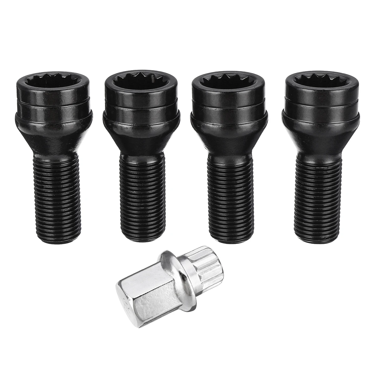 Bloqueo de tuercas de rueda Pernos 12x1.25 Negro Para Suzuki Grand Vitara Mk1 97-05