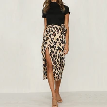 Женская обувь с принтом с животными, Высокая талия с боковыми стрейч упаковка, бедро, длинная юбка