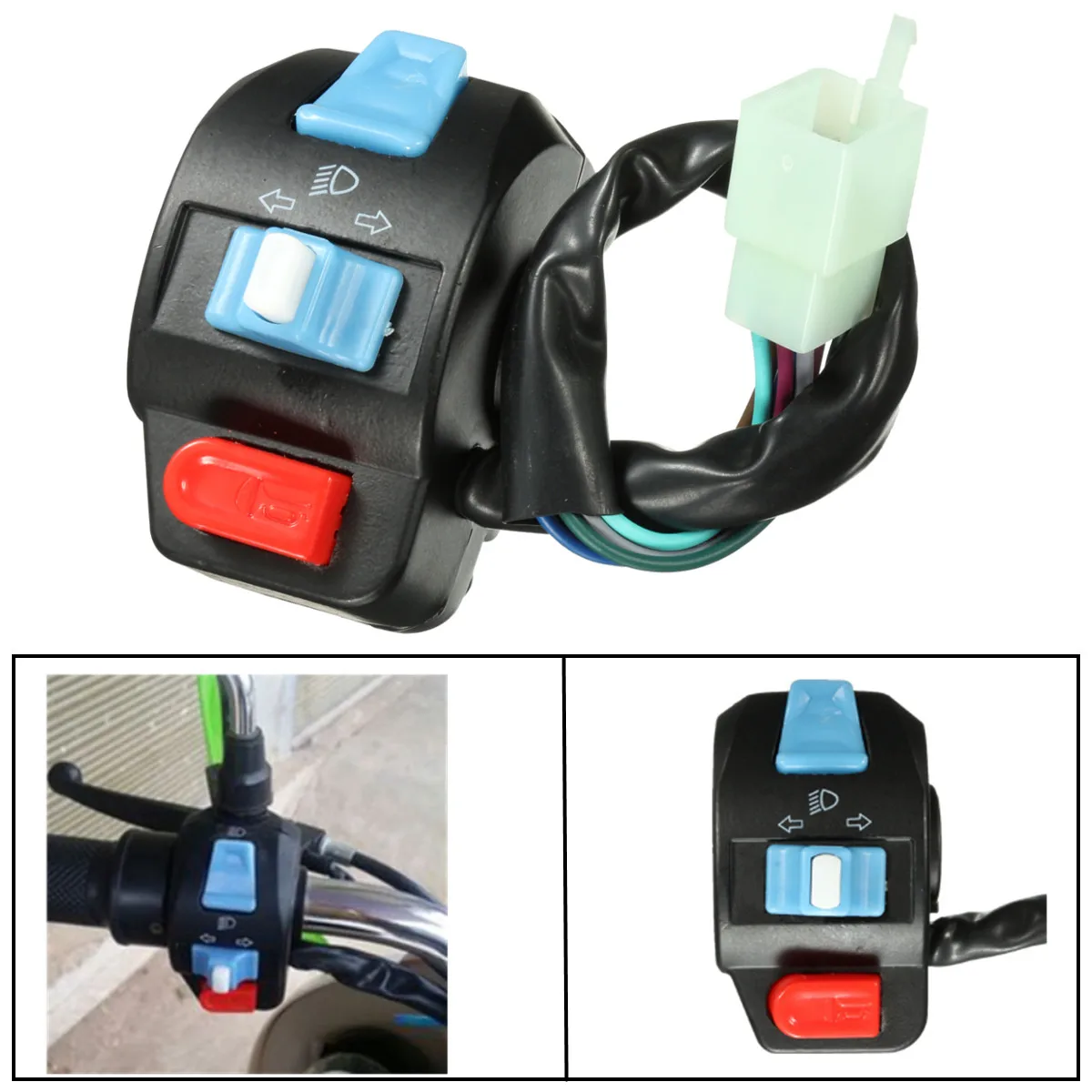 

7/8" Motorcycle Scooter Headlight High Low Beam Horn Indcator Light Switch for Baotian BT49 QT7