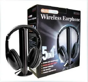 

Multifunction 5 in 1 Cordless Headphone FM Wireless Headset Earphone for MP4 MP3 PC TV auriculares