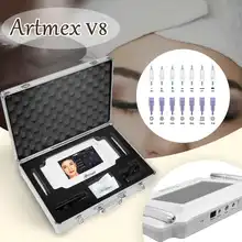 Artmex V8 татуировки перманентный макияж машина макияж цифровой электрический бровей губ Вращающаяся ручка МТС пму Системы 100-240 В переменного тока