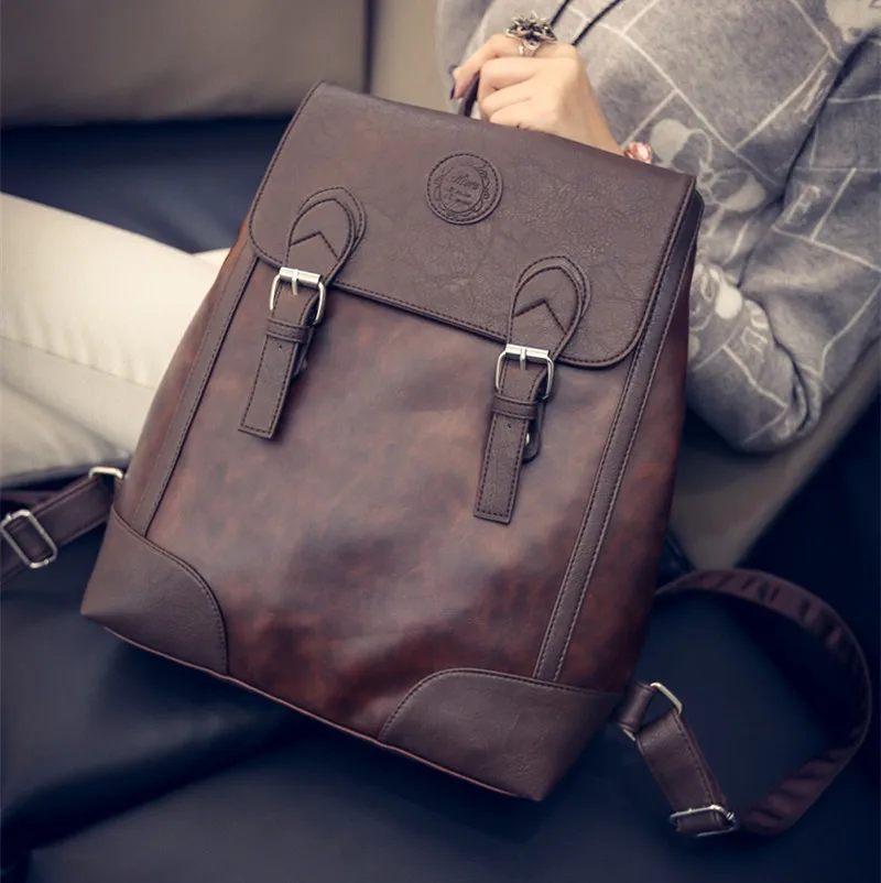 

Laptop Leather Backpack Women Soft Noodles Shoulders Mochila Feminina Kanken Sac A Dos Bagpack School Bags For Teenage Girls