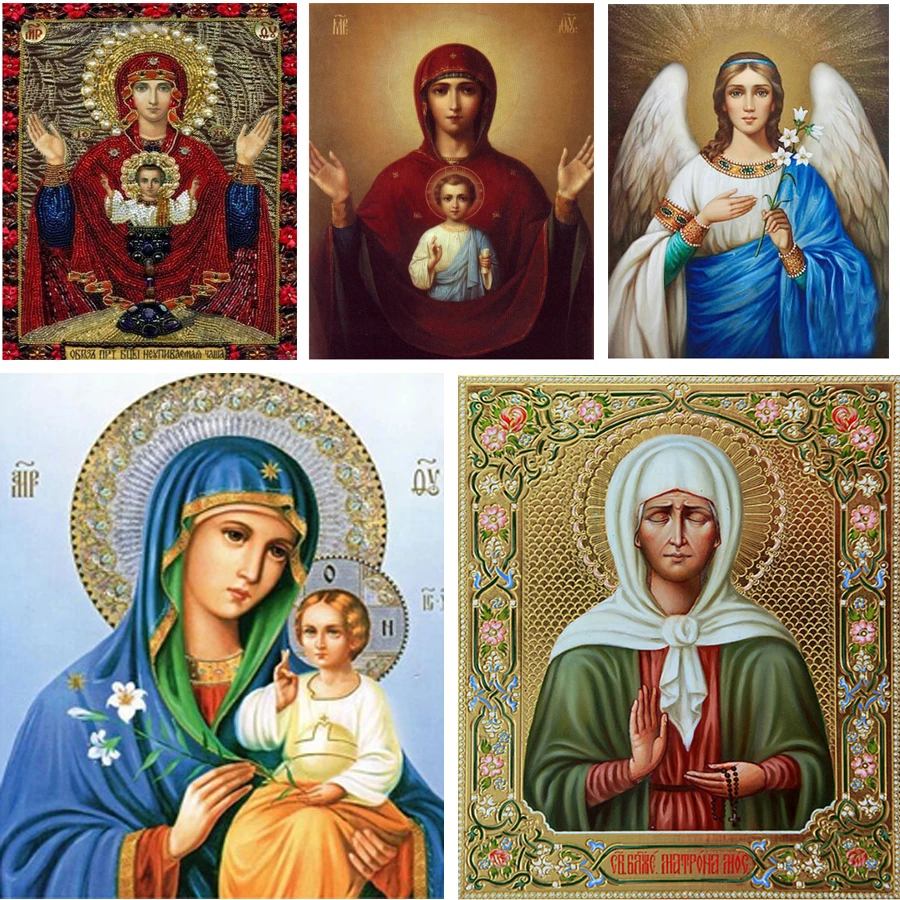 

3D diamond Painting Cross Stitch kits Diamond Embroidery 5D Diy Diamond Mosaic pattern religion Holy mother Picture resin gift
