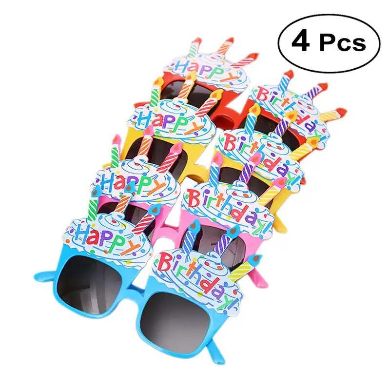 4 шт. счастливые очки на день рождения забавные новые очки свеча солнцезащитные очки вечерние очки подарок на день рождения для детей