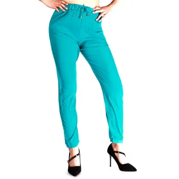 

Ladies Lace Up Fashion Chiffon Mid Waist Pants Elastic Waist Long Pants Casual Plus Size Women Trousers Pants