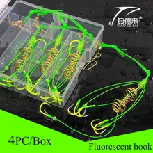 4 шт./кор. Высокоуглеродистая сталь острый взрыв крючок рыболовные снасти джиг Крючки набор#8-14# многоцелевые рыболовные снасти инструменты