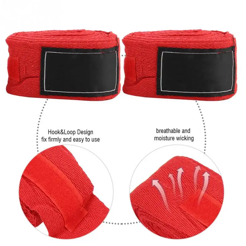 2PCS 5M Cotton Lengthened Boxing Hand Wraps Handwraps Bandages Training Boxing
