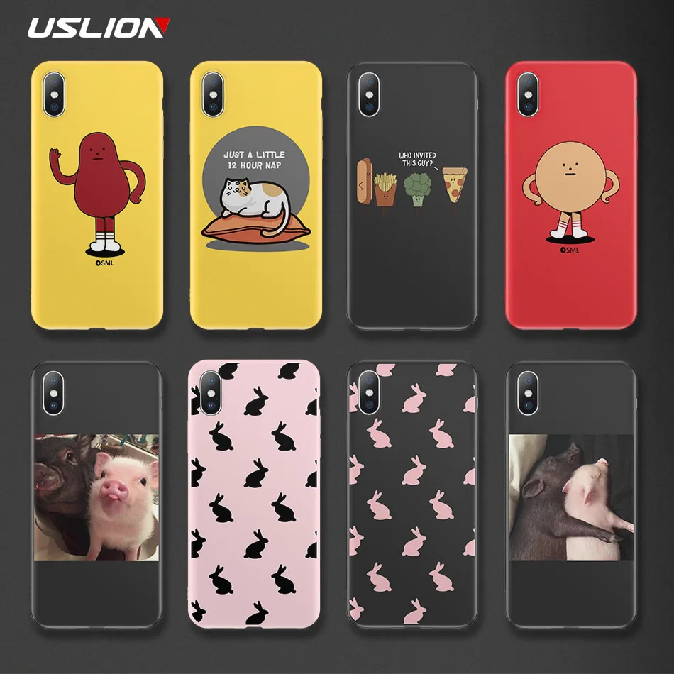Чехол для телефона XTNG с мультяшным животным iPhone 6 6s 7 8 Plus чехлы 5 5s SE X XS XR Xs Max мягкий