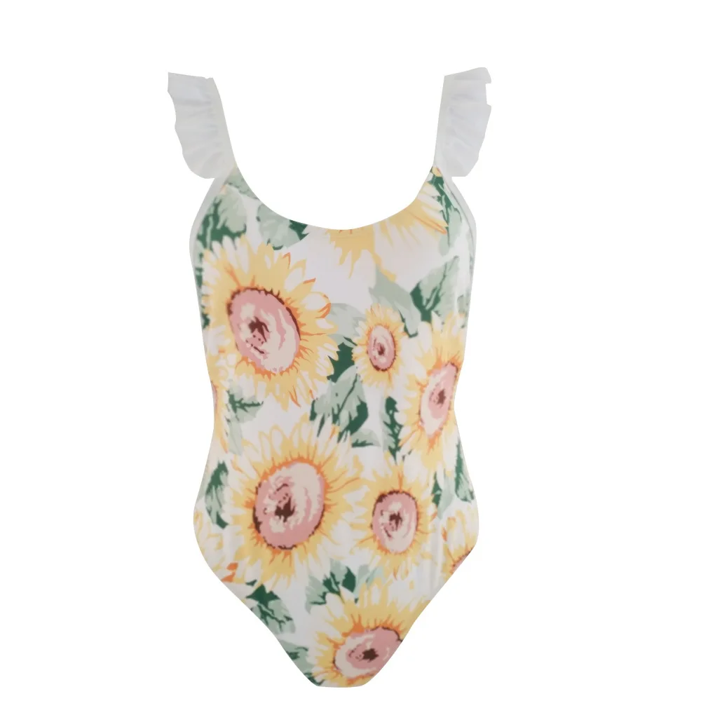 

Women's print One Piece Tank Print Sunflower Floral Beachwear Swim Wear Swimsuit Bath Bathing Bodysuit Body Suits Swimwears