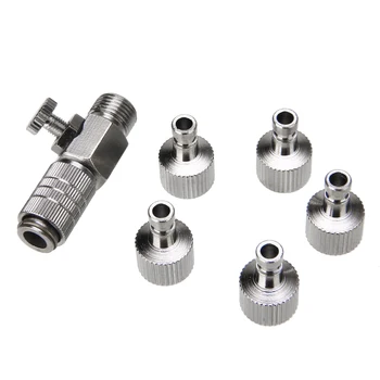 

Airbrush Quick Release Coupling Disconnect Adapter with 4pcs 1/8 INCH Male and Female Fittings HS941 For Air Compressor